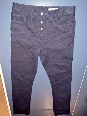 Gustin Vintage Straight Sashiko Texture Indigo Jeans Size 33
